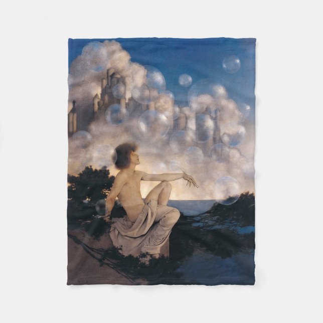 Manta Polar Castillos Aéreos de Maxfield Parrish 1904 Fantasía (Anverso)