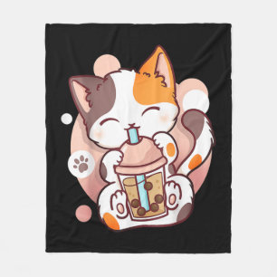 Manta Polar Cat Boba Tea Bubble Tea Anime Kawaii Neko