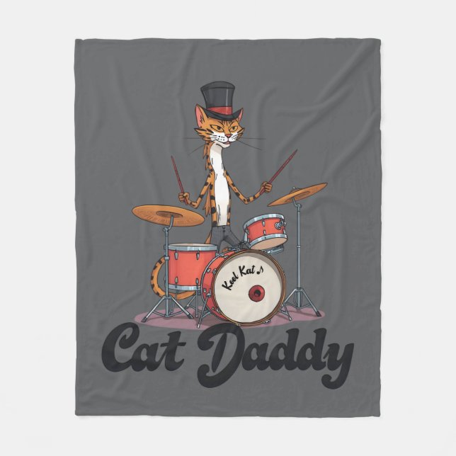 Manta Polar Cat Daddy Musician Drummer | Tabby Cats Art Lover (Anverso)