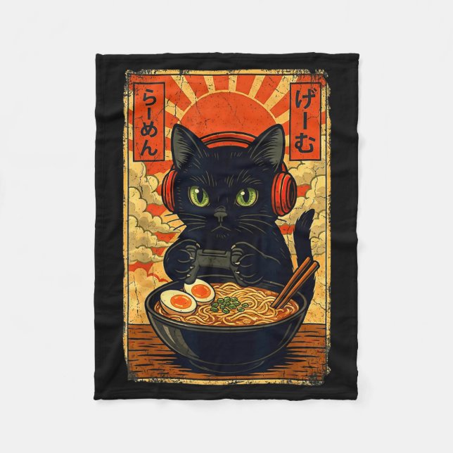 Manta Polar Cat Gamer Men Anime Kawaii Funny Gaming Headset Ca (Anverso)