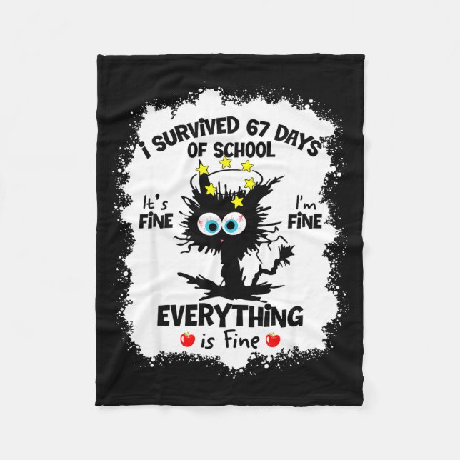 Manta Polar Cat I Survived 67 Days Of School Teachers Students (Anverso)