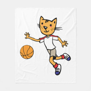 Manta Polar Cat Juega Baloncesto, Jersey Deportivo de Balonces
