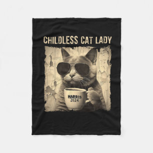 Manta Polar Cat Kamala 2024 Harris - Vintag de la Señora del g