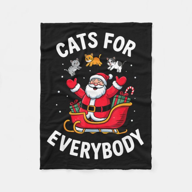 Manta Polar Cat Lover Christmas Santa Sleigh Cats For Everybod (Anverso)