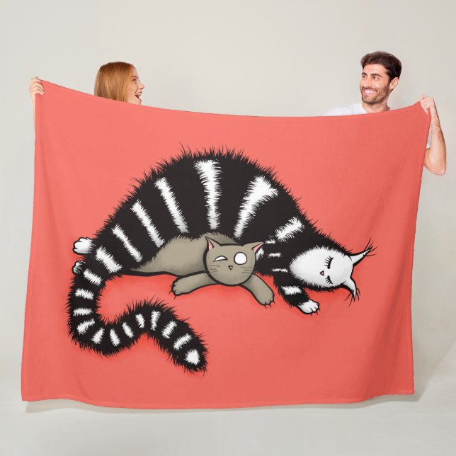 Manta Polar Cat Mother protege a su niño lindo del gatito (In situ)