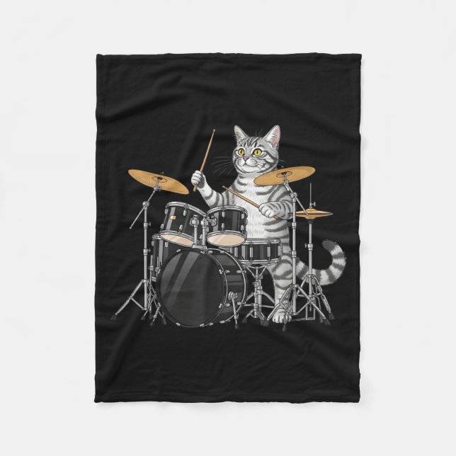 Manta Polar Cat Playing Drums Drumset Drumkit Drumming Drum Dr (Anverso)