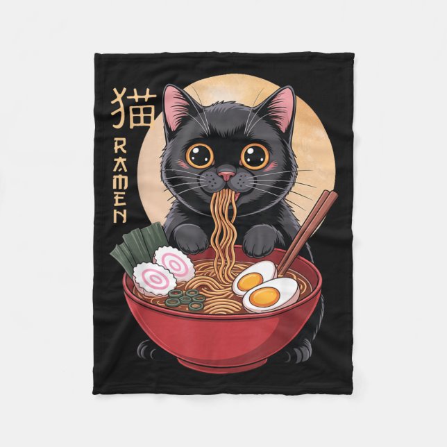 Manta Polar Cat Ramen Funny Graphic Tees Japanese Kawaii Cat A (Anverso)