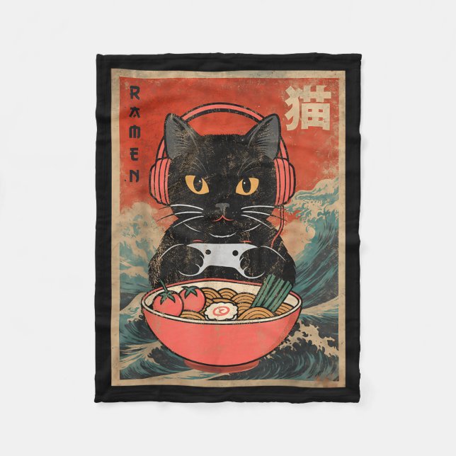 Manta Polar Cat Ramen Japanese Funny Graphic Kawaii Anime  (Anverso)