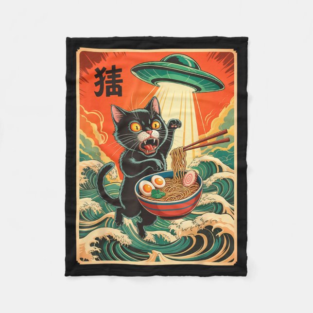 Manta Polar Cat Ramen Ufo Funny Japanese Anime Tee Men Women T (Anverso)