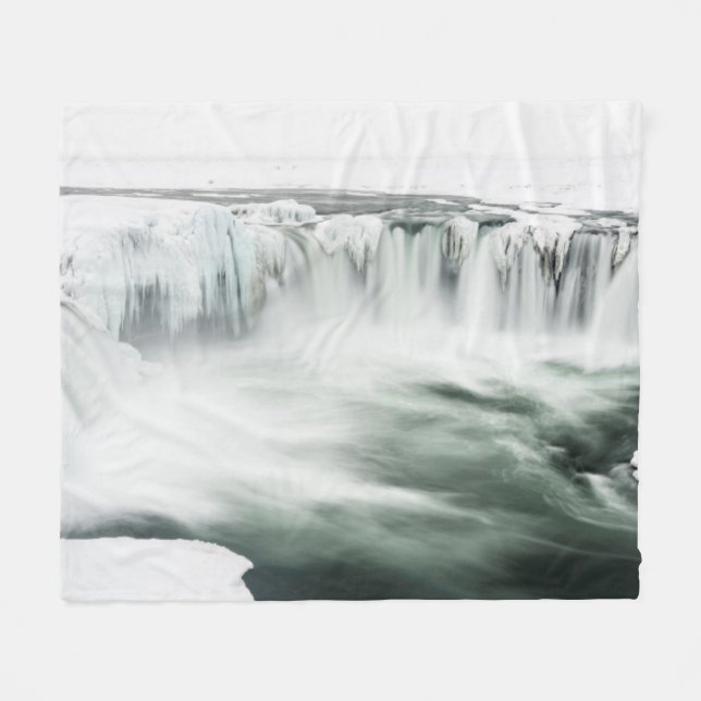 Manta Polar Catarata Godafoss, invierno, Islandia (Frente (Horizontal))