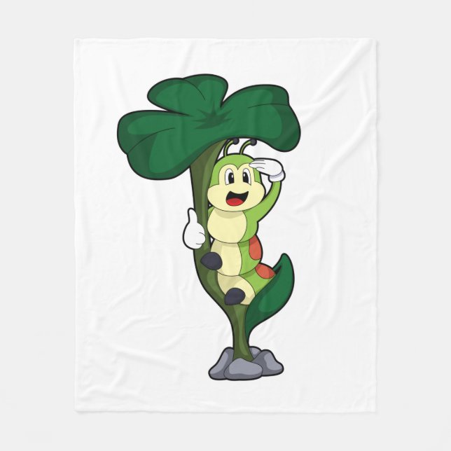 Manta Polar Caterpillar con hoja (Anverso)