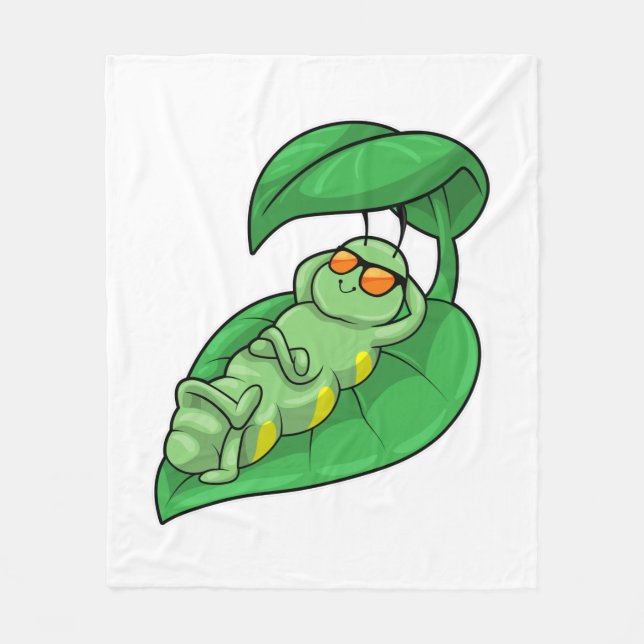 Manta Polar Caterpillar con hoja (Anverso)