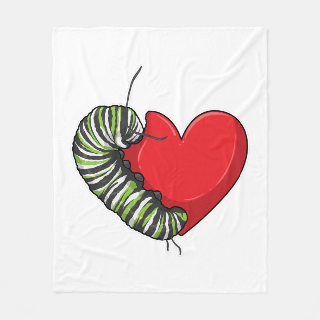 Manta Polar Caterpillar Love Heart (Anverso)