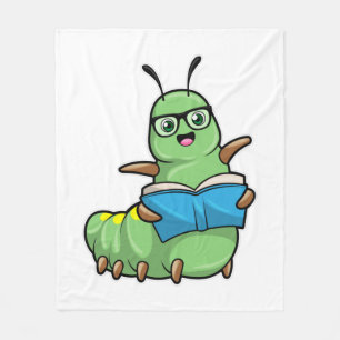 Manta Polar Caterpillar tal como está nervioso con libros y ga