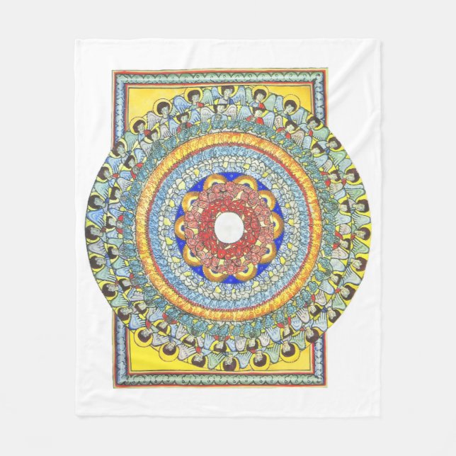 Manta Polar Catholic Blanket - Art by St. Hildegard (Anverso)
