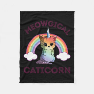 Manta Polar Caticorn Meowgic Camiseta Gato Unicornio Mujeres C