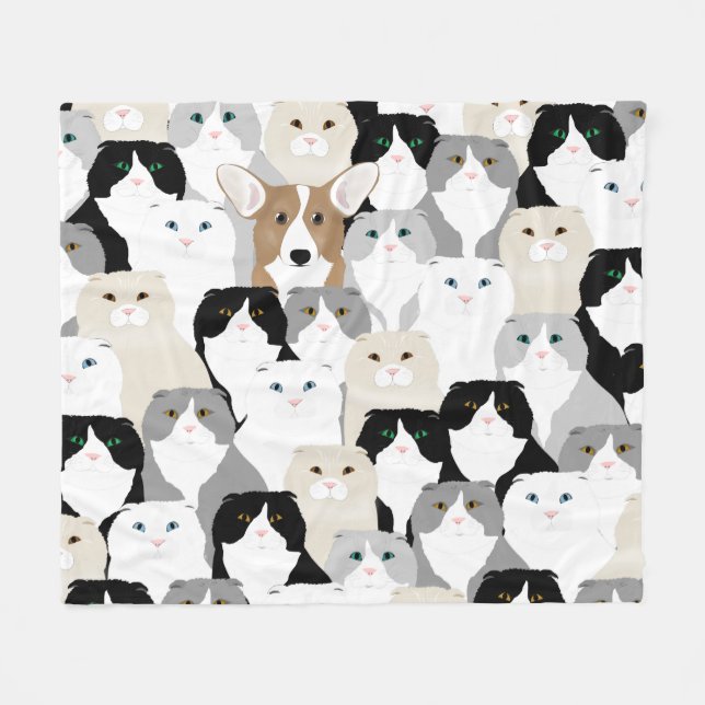 Manta Polar Cats and Dogs Fleece Blanket (Frente (Horizontal))