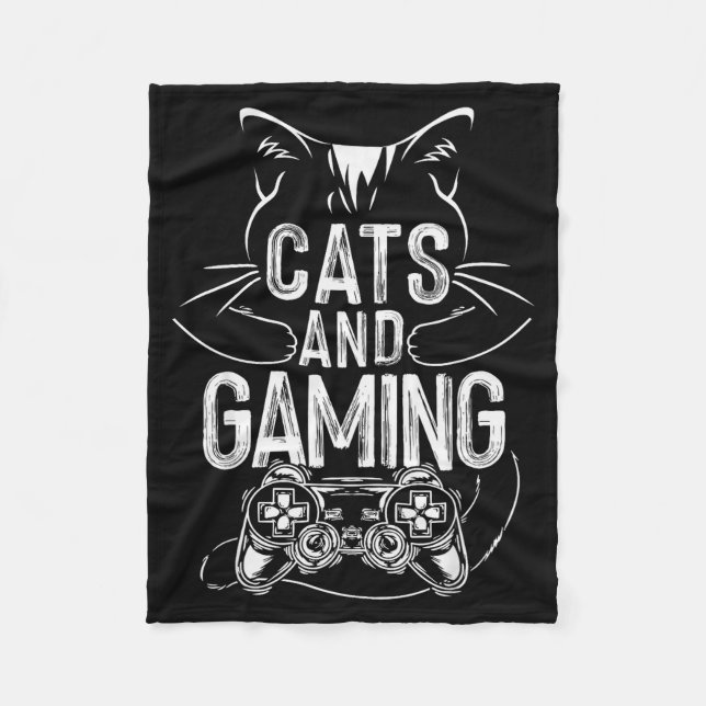 Manta Polar Cats And Gaming Funny For Gamer, Cat Lover, Cat Mo (Anverso)