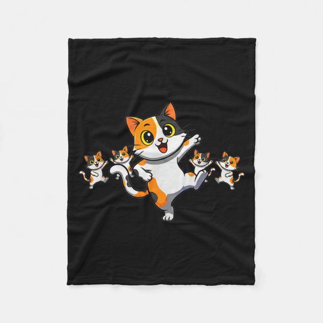Manta Polar Cats Dancing Funny Cat Lover For Women Kitty Graph (Anverso)