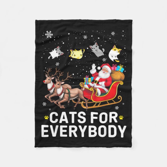 Manta Polar Cats For Everybody Christmas Cat Funny Xmas Cat Lo (Anverso)