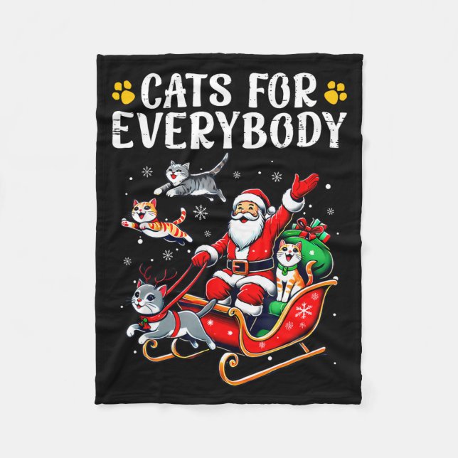 Manta Polar Cats For Everybody Christmas Cat Funny Xmas Men Wo (Anverso)