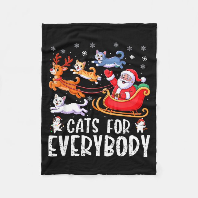Manta Polar Cats For Everybody Christmas Cat Funny Xmas Men Wo (Anverso)