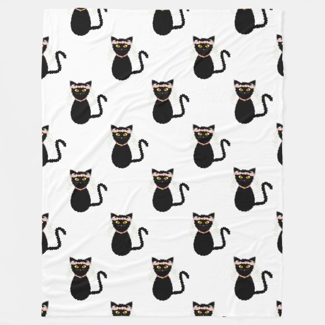 Manta Polar Cats negros 60x80 Fleece Blanket (Anverso)