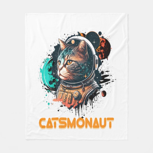 Manta Polar Catsmonauta Astronauta Gato O Gato Espacial (Anverso)