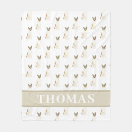 Manta Polar Cattledog Heeler (Rojo Blanco) Rosa y Blanco