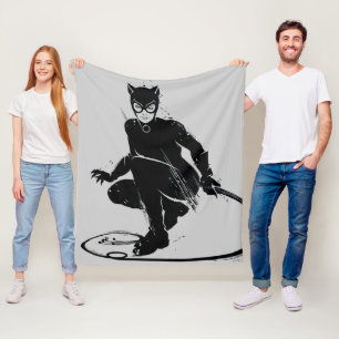 Manta Polar Catwoman Pose de Pincel de Tinta