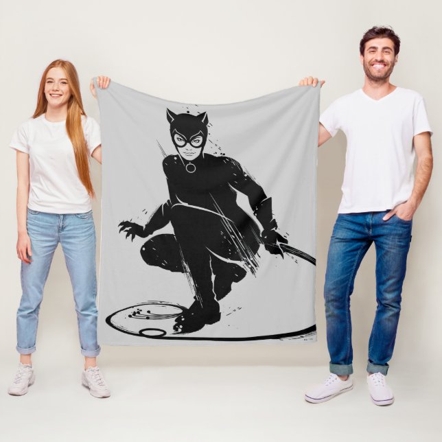 Manta Polar Catwoman Pose de Pincel de Tinta (In situ)