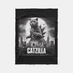 Manta Polar Catzilla Cat Arte japonés divertido