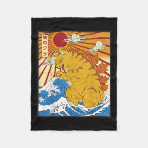 Manta Polar Catzilla Cat Japonesa Anime Kawaii Gráfica diverti