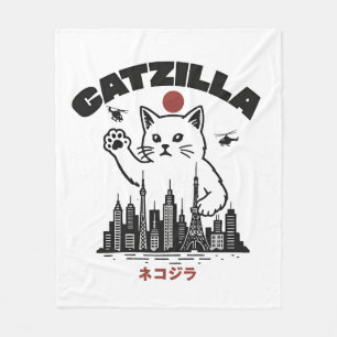 Manta Polar Catzilla - Graciosa parodia del gato Godzilla