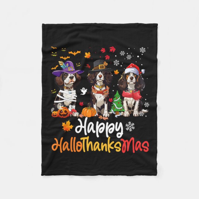 Manta Polar Cavalier King Charles Spaniel Perro Halloween Chri (Anverso)