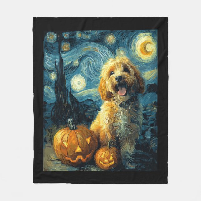 Manta Polar Cavapoo Perro Lindo Halloween Jack O Lantern Calab (Anverso)