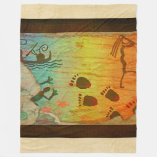 Manta Polar Cave Dwelling Native American Fleece Blanket
