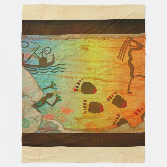 Manta Polar Cave Dwelling Native American Fleece Blanket (Anverso)