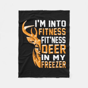 Manta Polar Caza-camiseta Estoy en Fitness Deer Freezer Funny