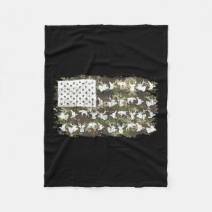 Manta Polar Caza De Cazadores De Venados Camo Bandera Estadoun