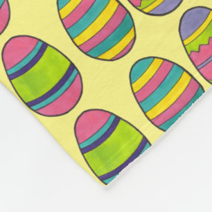 Manta Polar Caza de huevos de cesta de pascua pintada de color