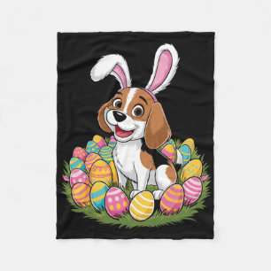 Manta Polar Caza de huevos de pascua de conejo beagle y orejas