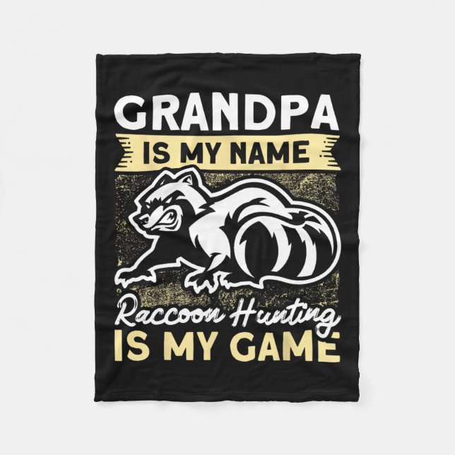 Manta Polar Caza de trucos Cacería de Abuelo Hunter Raccoon (Anverso)