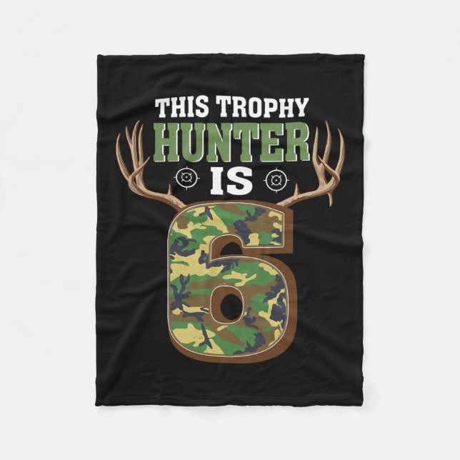 Manta Polar Caza de venados de 6 años 6º cumpleaños (Anverso)