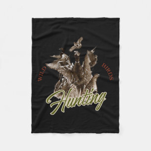 Manta Polar Caza de vida silvestre de aves en camiseta