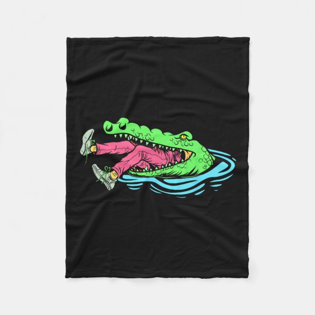 Manta Polar Caza divertida de cocodrilos en temporada de caza  (Anverso)