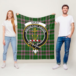 Manta Polar Caza gris de clan Tartán Plaid