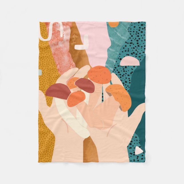 Manta Polar Cazador de hongos que estoy recolectando hongos (Anverso)