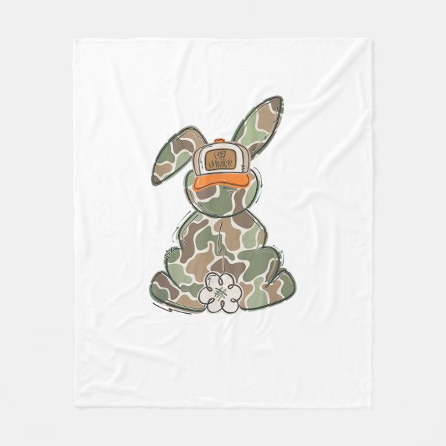 Manta Polar Cazador de Huevos Camuflaje Pascua Niño Pascua Día (Anverso)