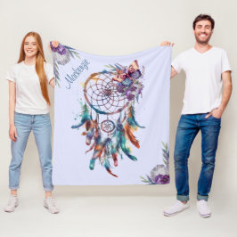 Manta Polar Cazador de sueños personalizado con acuarela Boho